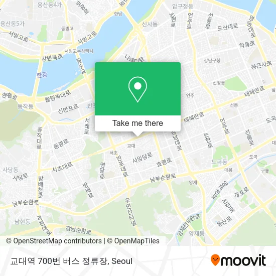 교대역 700번 버스 정류장 map