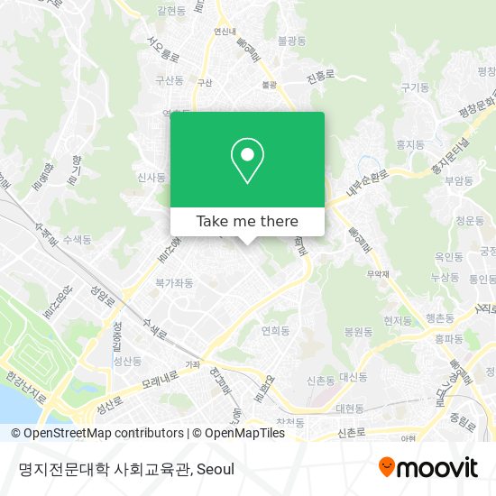 명지전문대학 사회교육관 map