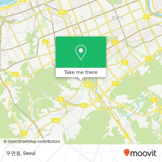 우면동 map