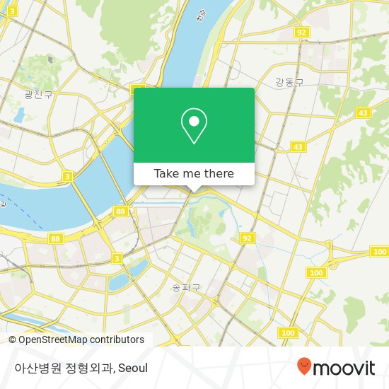 아산병원 정형외과 map