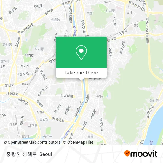 중랑천 산책로 map