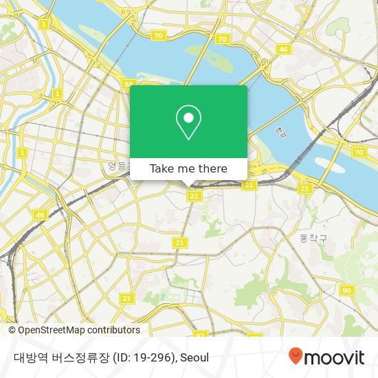 대방역 버스정류장 (ID: 19-296) map