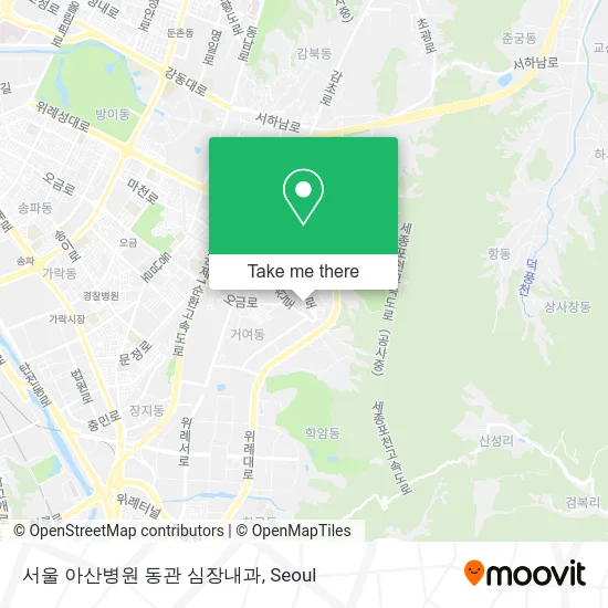 서울 아산병원 동관 심장내과 map