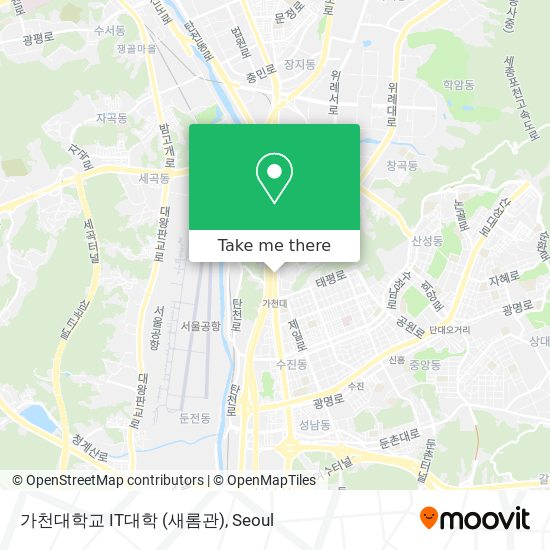 가천대학교 IT대학 (새롬관) map