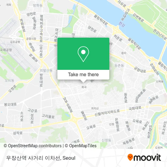 우장산역 사거리 이차선 map