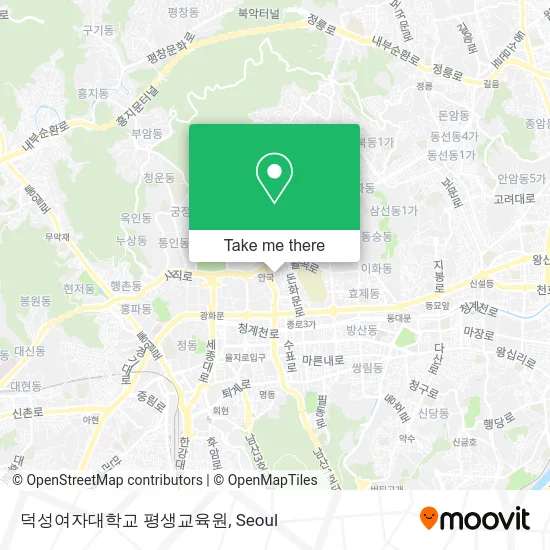 덕성여자대학교 평생교육원 map
