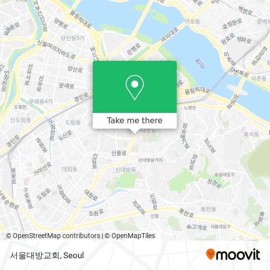 서울대방교회 map