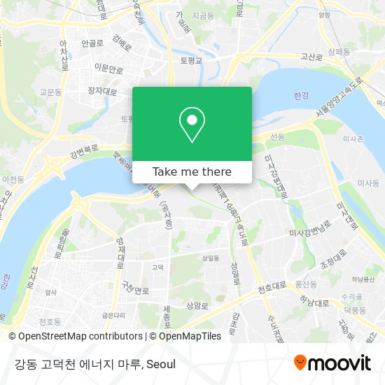 강동 고덕천 에너지 마루 map