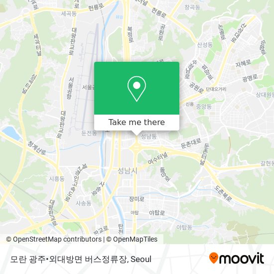 모란 광주•외대방면 버스정류장 map