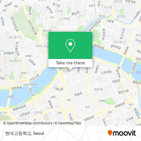 현대고등학교 map