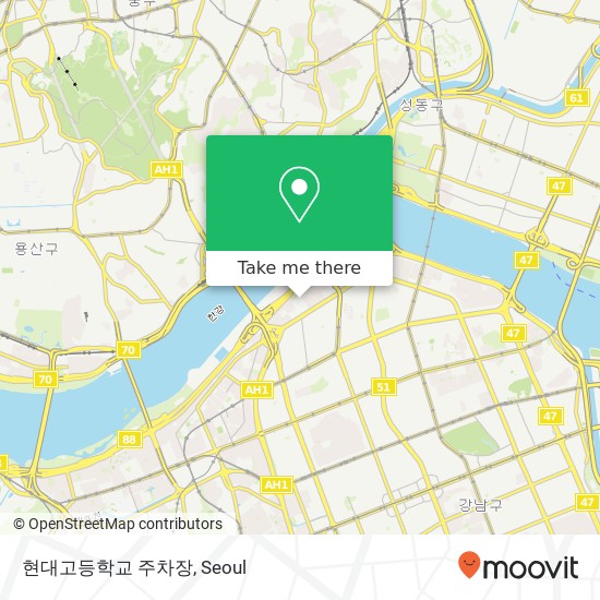 현대고등학교 주차장 map