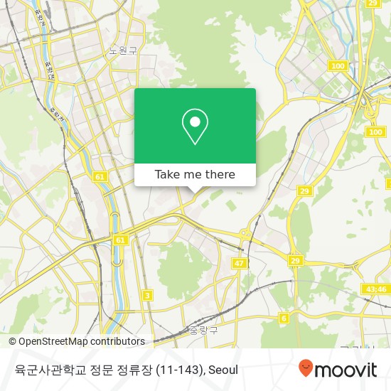 육군사관학교 정문 정류장 (11-143) map