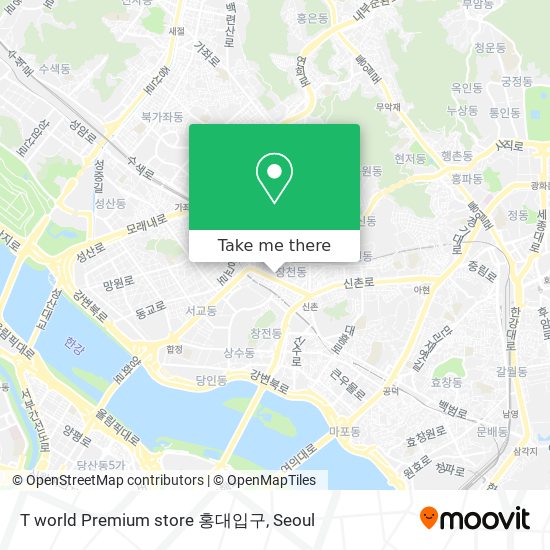 T world Premium store 홍대입구 map