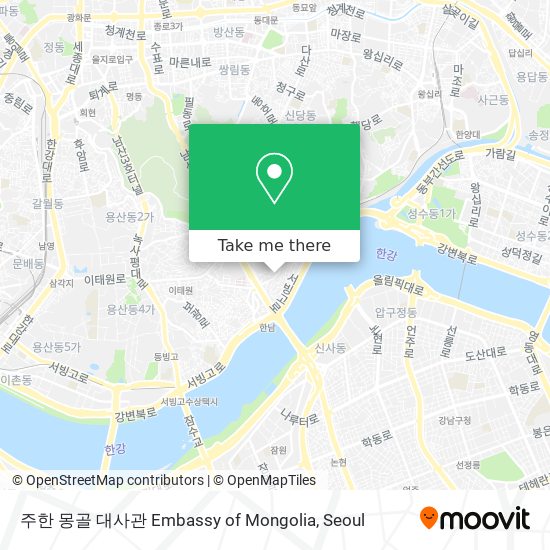 주한 몽골 대사관 Embassy of  Mongolia map