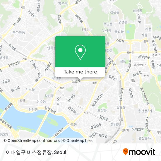 이대입구 버스정류장 map