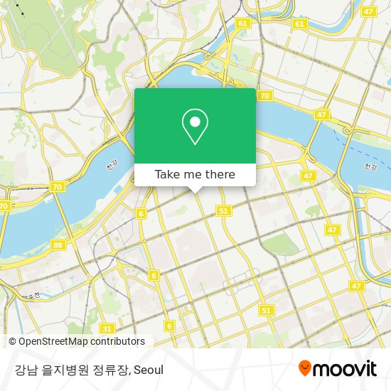 강남 을지병원 정류장 map