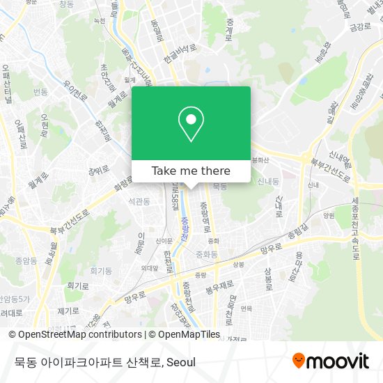 묵동 아이파크아파트 산책로 map