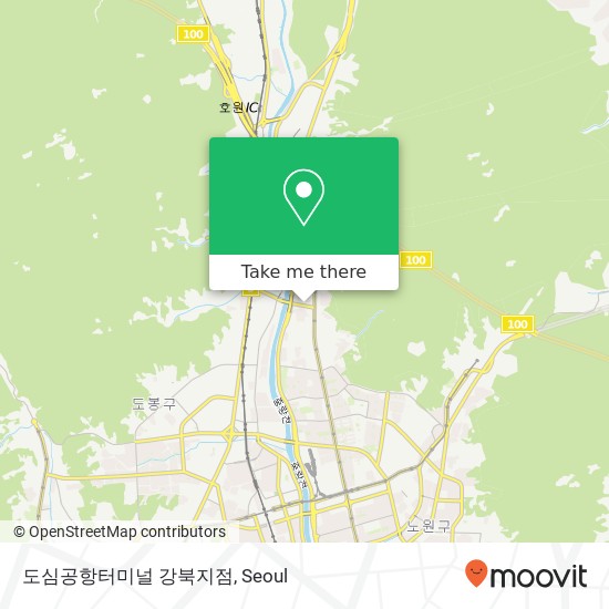 도심공항터미널 강북지점 map