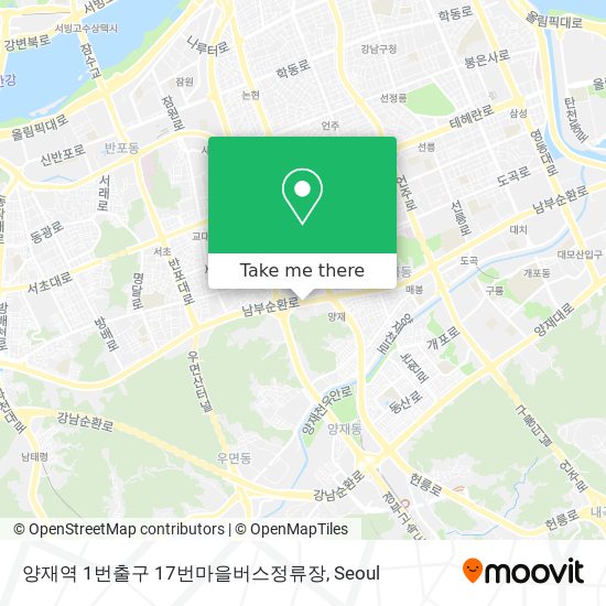 양재역 1번출구 17번마을버스정류장 map