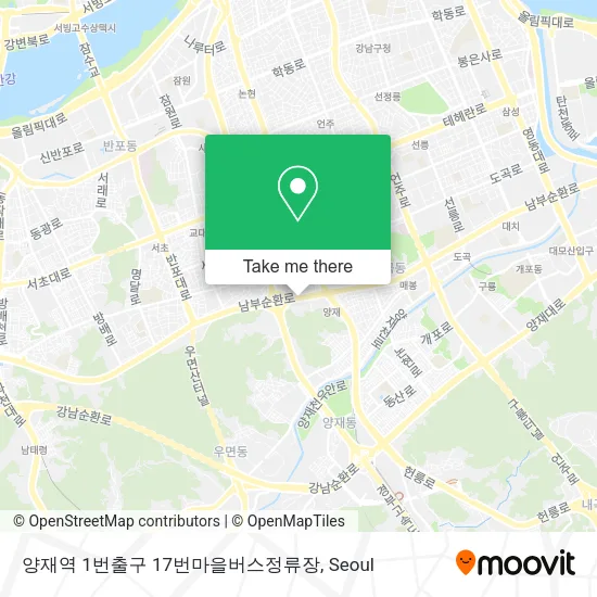 양재역 1번출구 17번마을버스정류장 map