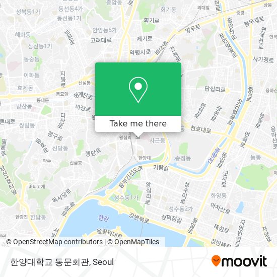 한양대학교 동문회관 map