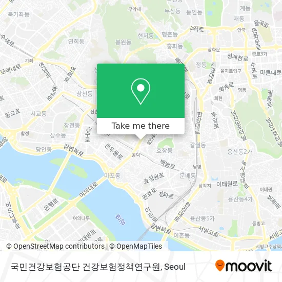 국민건강보험공단 건강보험정책연구원 map