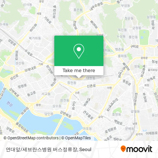 연대앞/세브란스병원 버스정류장 map