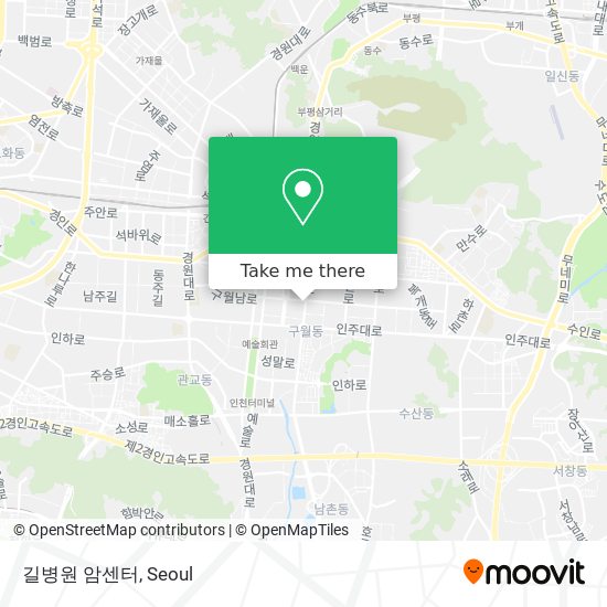 길병원 암센터 map