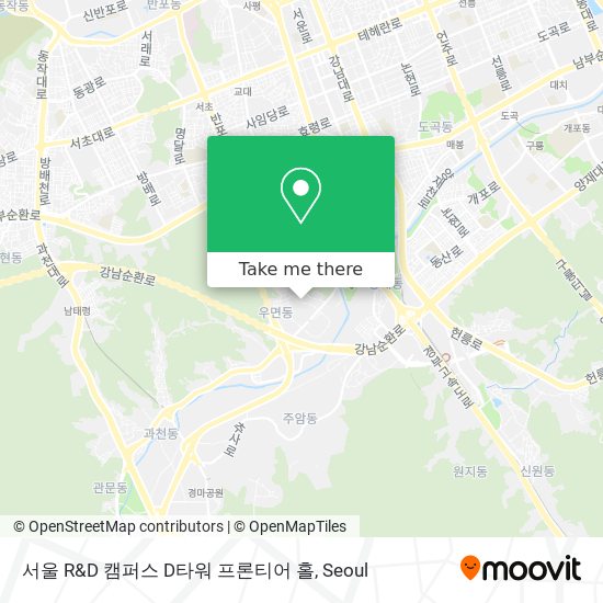 서울 R&D 캠퍼스 D타워 프론티어 홀 map