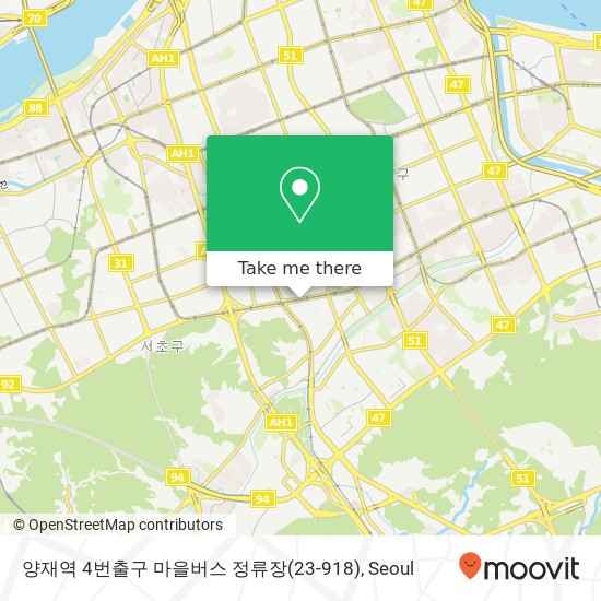 양재역 4번출구 마을버스 정류장(23-918) map