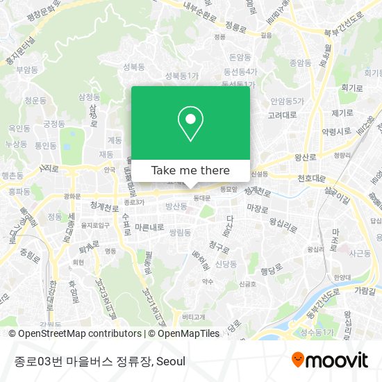 종로03번 마을버스 정류장 map