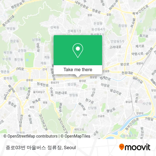 종로03번 마을버스 정류장 map