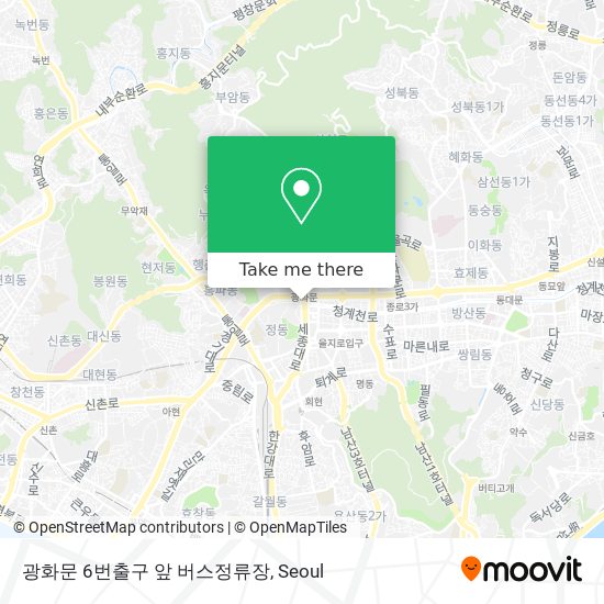 광화문 6번출구 앞 버스정류장 map