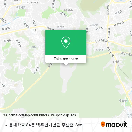 서울대학교 84동 백주년기념관 주산홀 map