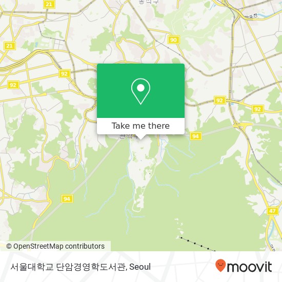 서울대학교 단암경영학도서관 map