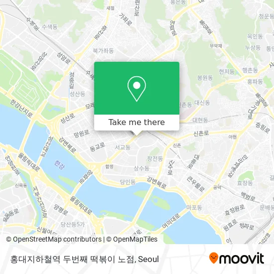 홍대지하철역 두번째 떡볶이 노점 map