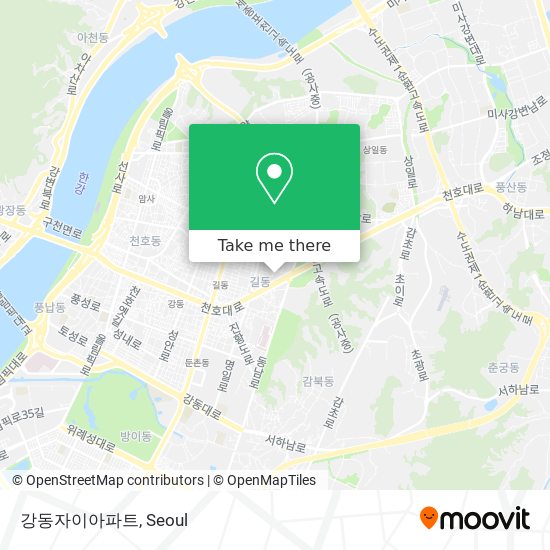 강동자이아파트 map