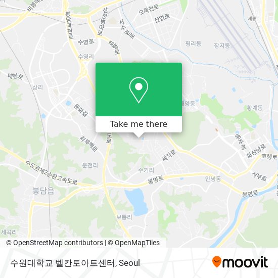 수원대학교 벨칸토아트센터 map