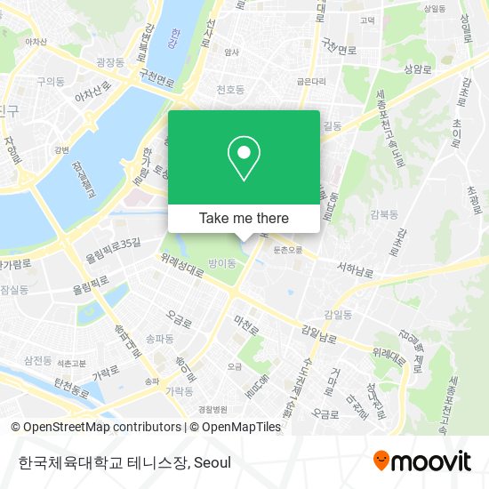 한국체육대학교 테니스장 map