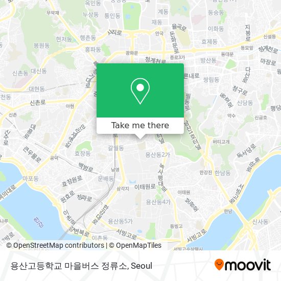 용산고등학교 마을버스 정류소 map