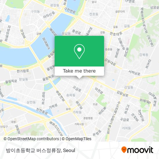 방이초등학교 버스정류장 map