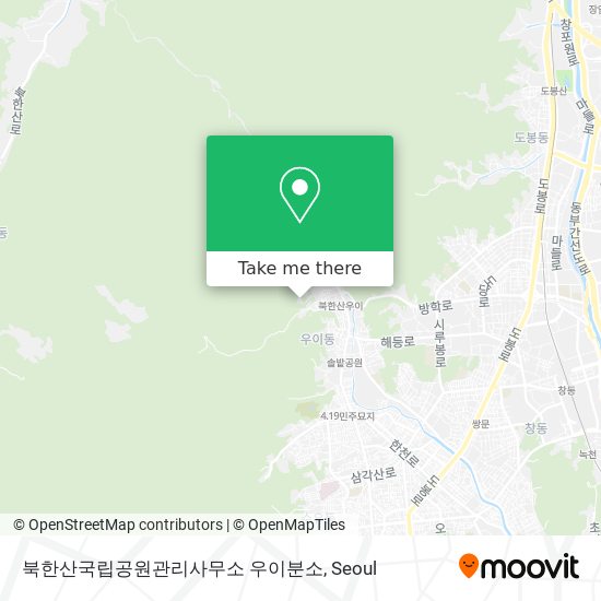 북한산국립공원관리사무소 우이분소 map
