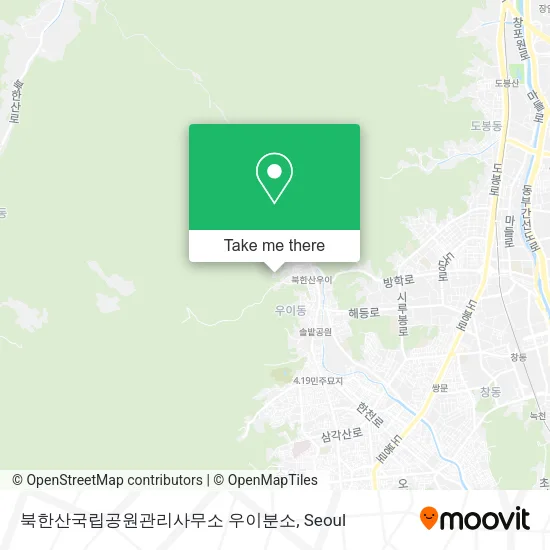 북한산국립공원관리사무소 우이분소 map