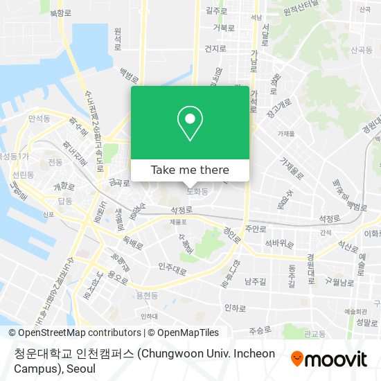 청운대학교 인천캠퍼스 
(Chungwoon Univ. Incheon Campus) map