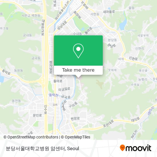분당서울대학교병원 암센터 map