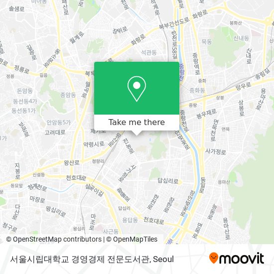 서울시립대학교 경영경제 전문도서관 map