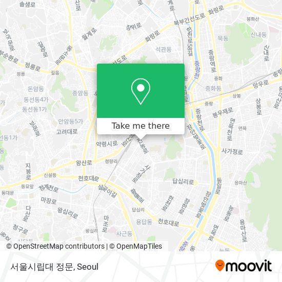 서울시립대 정문 map