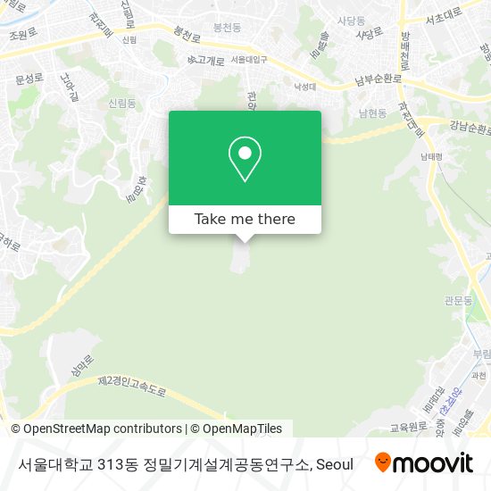 서울대학교 313동 정밀기계설계공동연구소 map