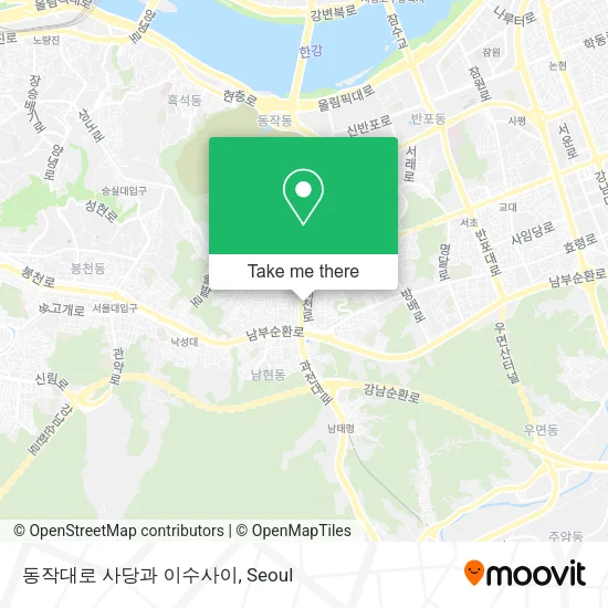 동작대로 사당과 이수사이 map