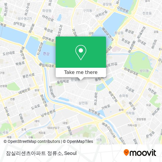 잠실리센츠아파트 정류소 map